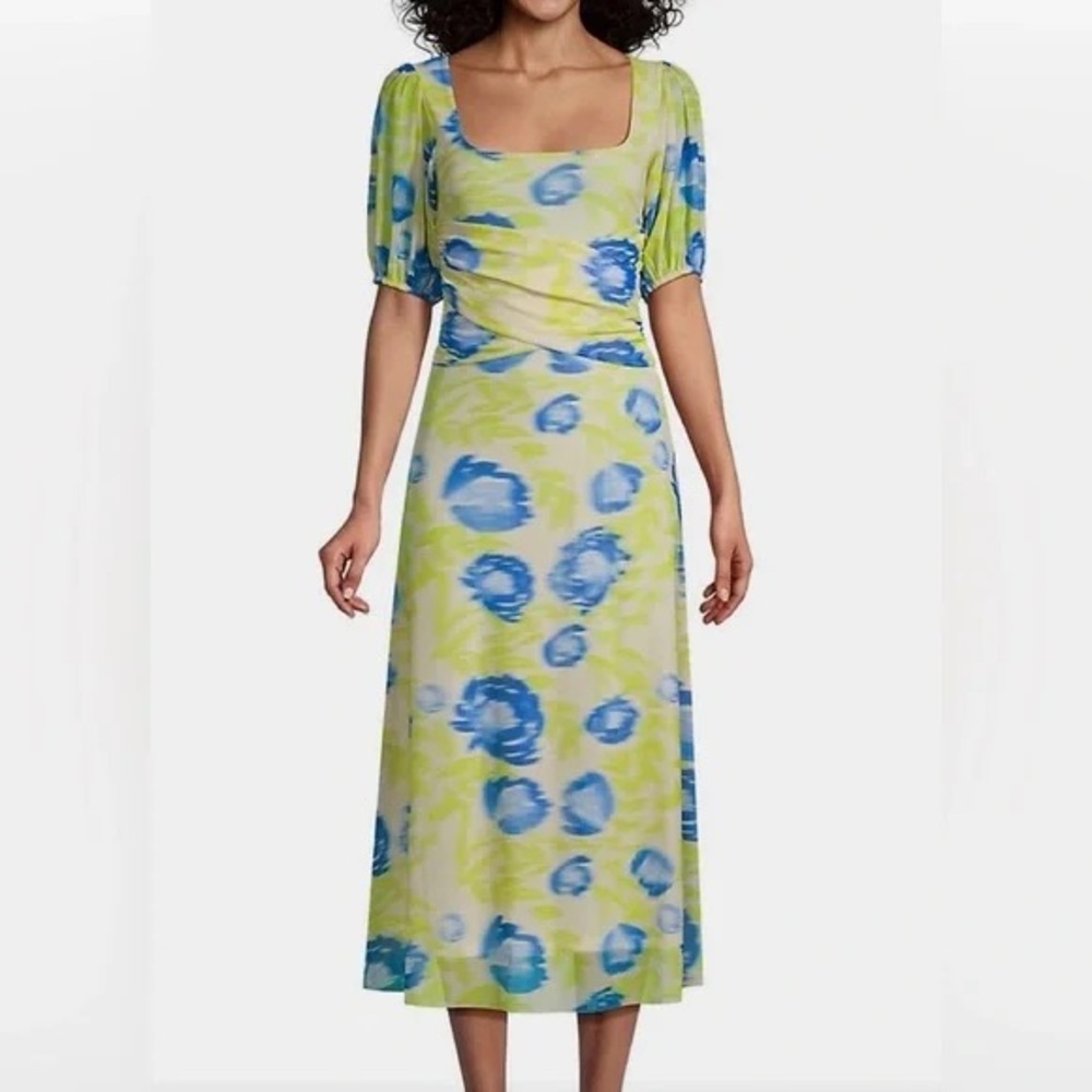 Ganni Waist Cinched Mesh Midi Dress - Picture 3 of 5